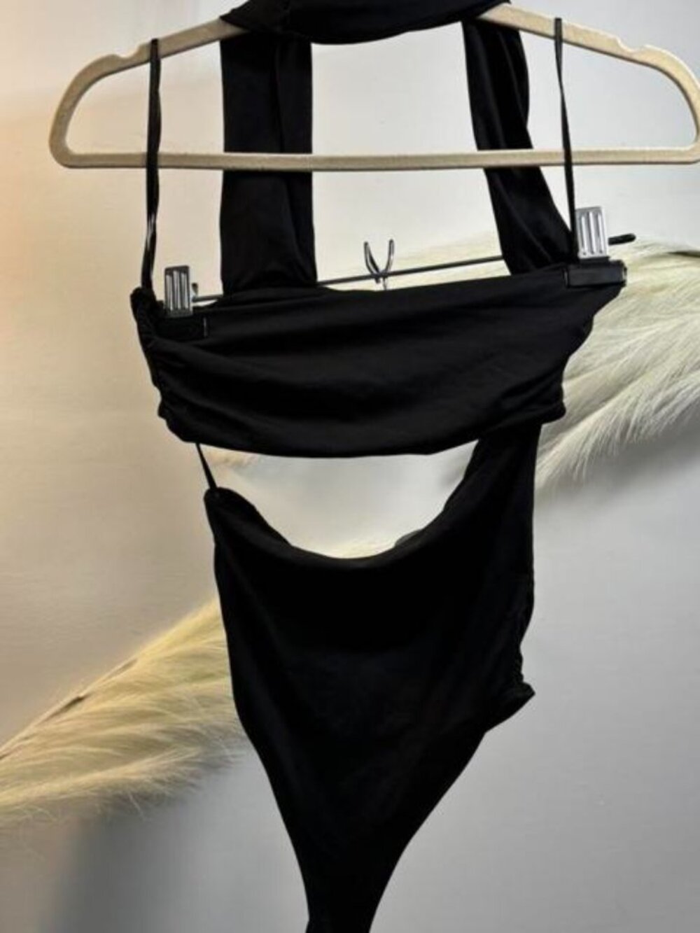 (#42) black bodysuit with cut out detail